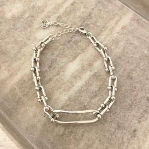 925 Sterling Silver Chunky U Link Bracelet Silver Large Chain Link bracelet